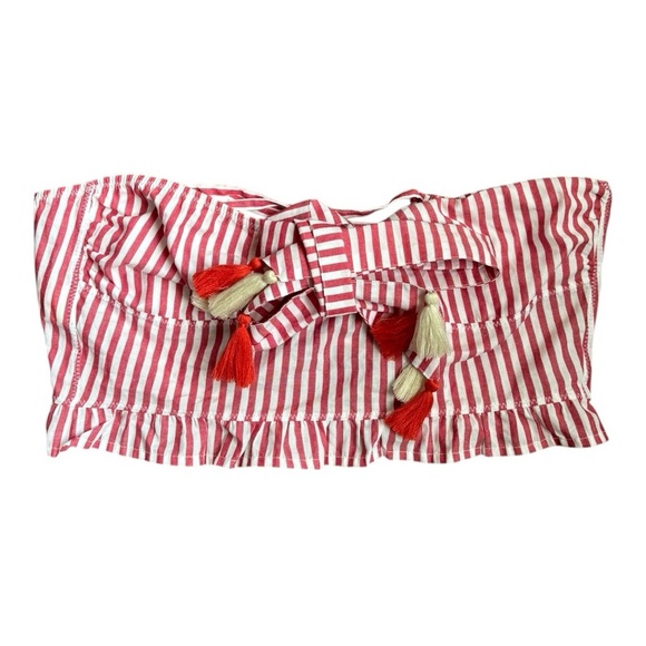 Agua Bendita Stripe Tassel half Shoulder tie Back Size M - Picture 1 of 7